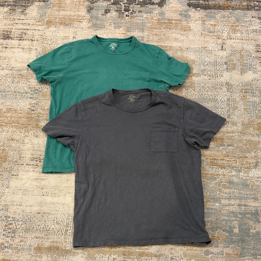 J. Crew Short Sleeve Tees - Green and Gray